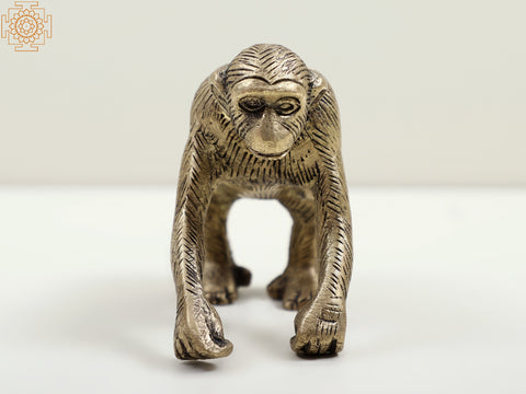 3" Brass Small Chimpanzee | Home Decor Item