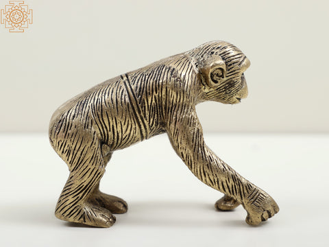 3" Brass Small Chimpanzee | Home Decor Item