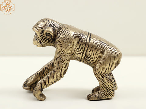 3" Brass Small Chimpanzee | Home Decor Item