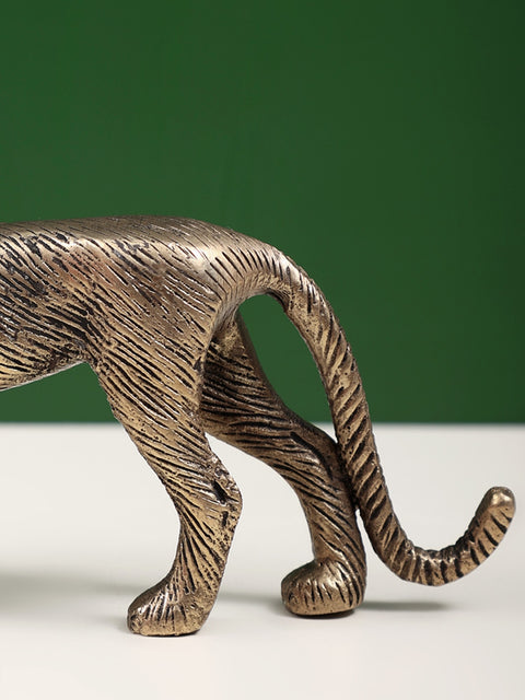 4" Brass Small Leopard Figurine | Animal Statues