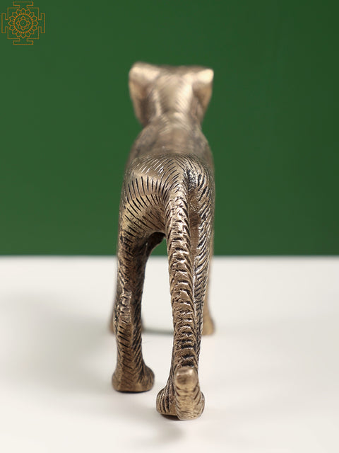 4" Brass Small Leopard Figurine | Animal Statues