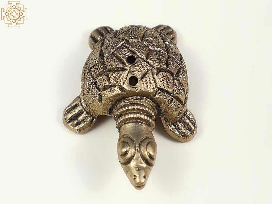 1" Handmade Brass Tortoise Statue for Home Decor