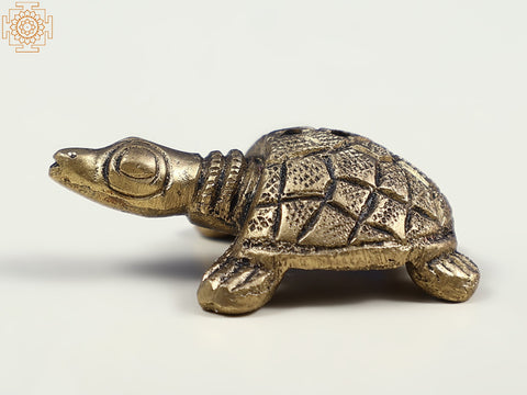 1" Small Handmade Brass Tortoise Figurine