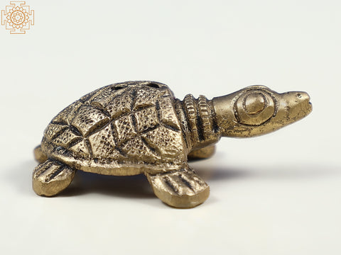 1" Small Handmade Brass Tortoise Figurine