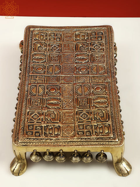 11" Brass Pedestal (Chowki) with Ghungroos