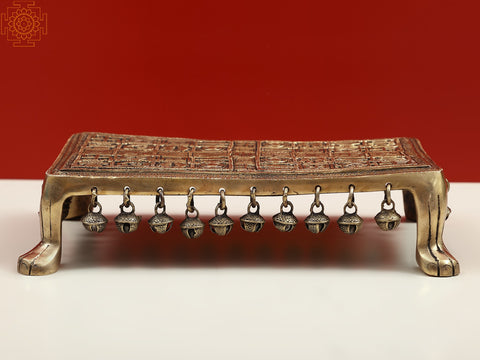 11" Brass Pedestal (Chowki) with Ghungroos