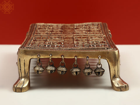 11" Brass Pedestal (Chowki) with Ghungroos
