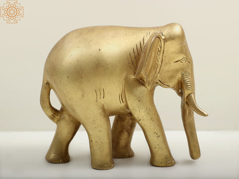 6" Small Brass Elephant