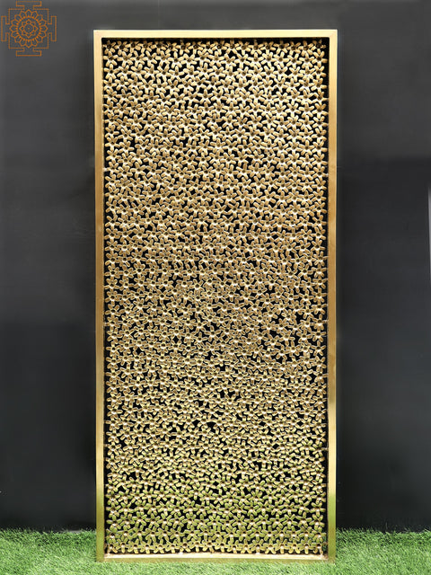 71" Brass Floral Design Grill Board (Jali)