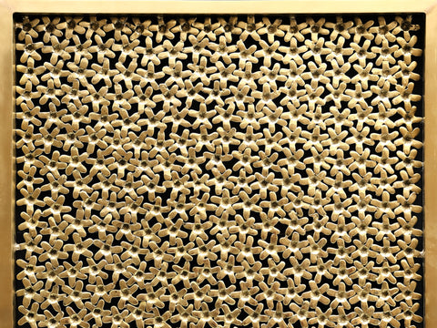 71" Brass Floral Design Grill Board (Jali)