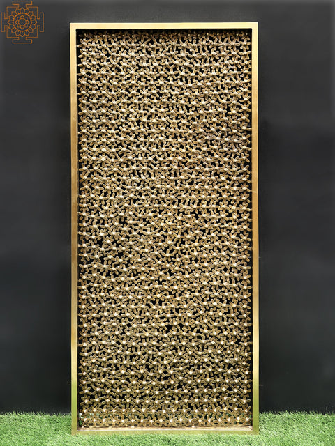 71" Brass Floral Design Grill Board (Jali)