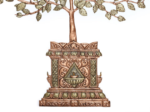 44" Beautiful Tulsi Tree Wall Hanging In Brass