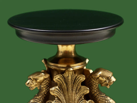 7" Wooden and Brass Dragon Candle Stand