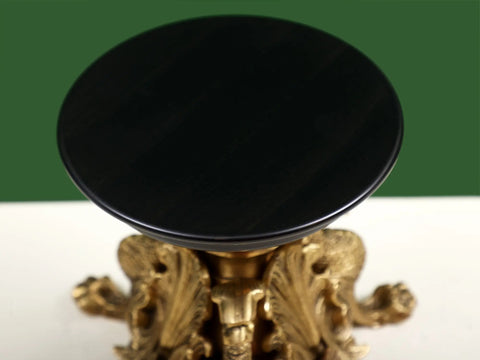 7" Wooden and Brass Dragon Candle Stand