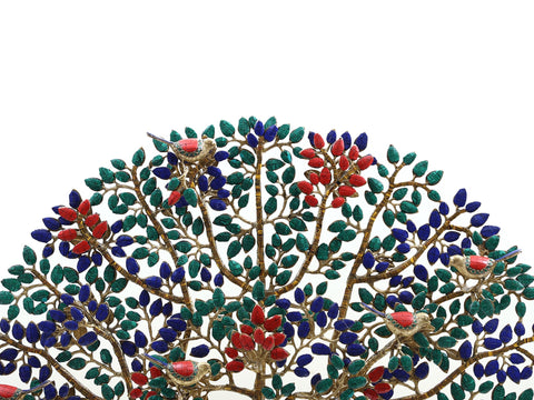 34" Large Brass Tree of Life with Inlay Work