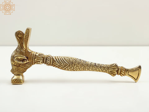 8" Brass Elephant Head Hammer or Paper Weight