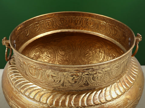 19" Copper and Brass Traditional Flower Pot