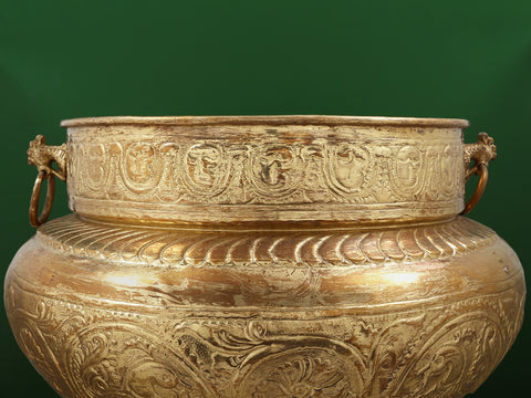 19" Copper and Brass Traditional Flower Pot