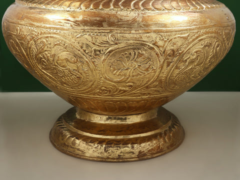 19" Copper and Brass Traditional Flower Pot