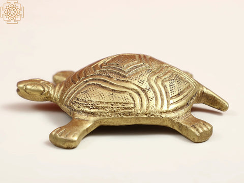 3" Small Brass Vastu Tortoise