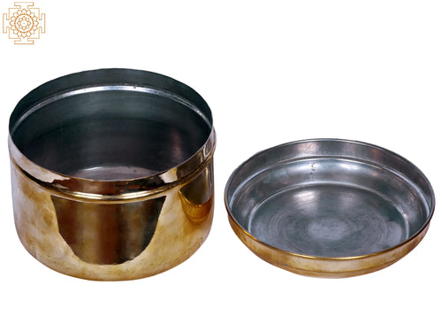 Handmade Brass Rice Storage Container for Kitchen