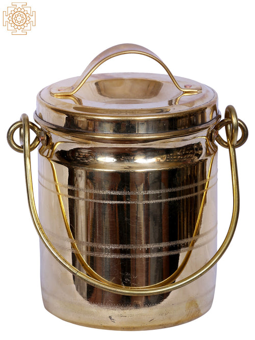 6" Brass Traditional Dolchi Milk Can Statue