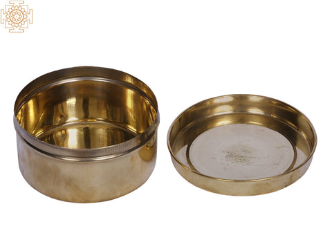 4" Brass Round Container | Kitchen and Dining Utensils