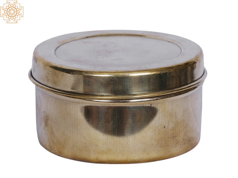 4" Brass Round Container | Kitchen and Dining Utensils