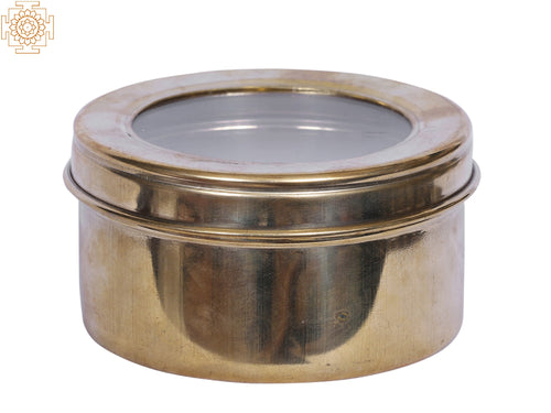 4" Brass Container Box for Kitchen Storage and Dining