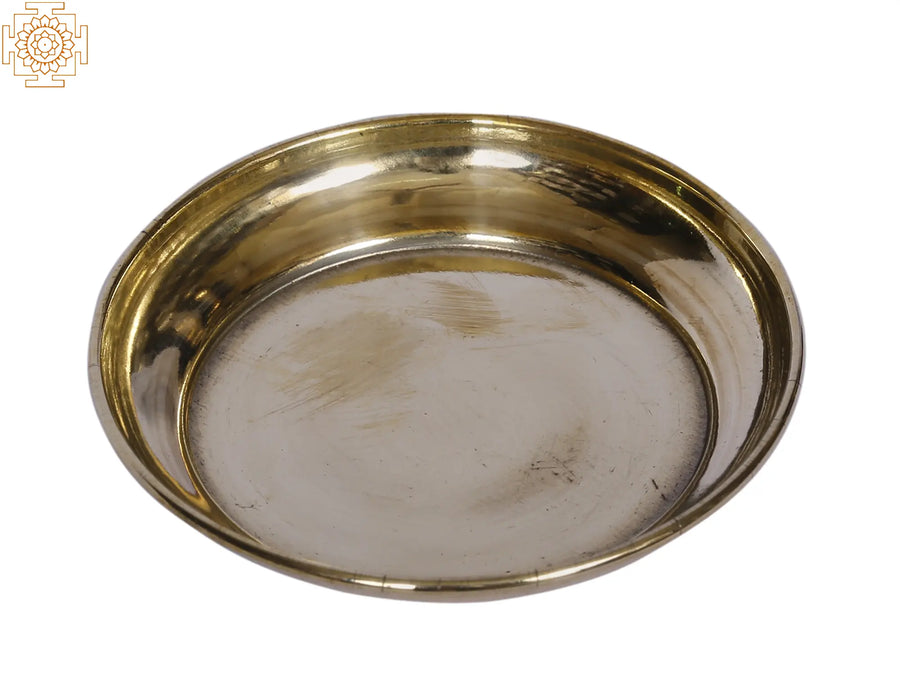 Small Brass Traditional Plate for Home Decor