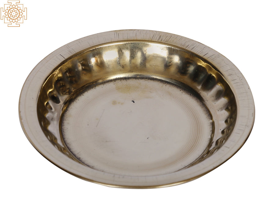 Small Brass Designer Plate for Kitchen and Dining