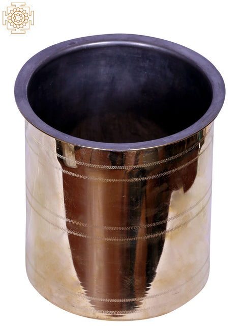 6" Brass Rice Storage Container | Indian Kitchen and Dining Utensils