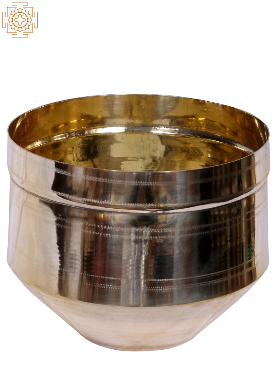 7" Brass Marakkal Vessel for Traditional Indian Cooking