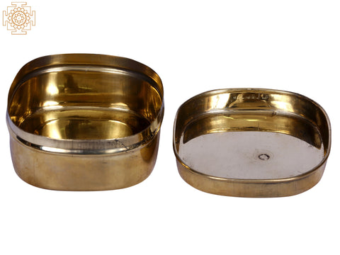 3" Small Brass Square Dabba