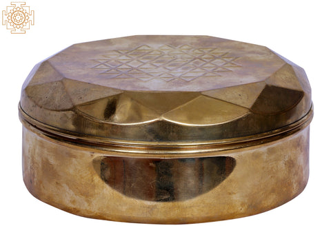6" Brass Masala Box | Handmade Spice Box