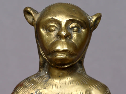 9" Brass Set Of Three Monkeys From Nepal