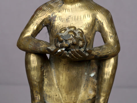 9" Brass Set Of Three Monkeys From Nepal