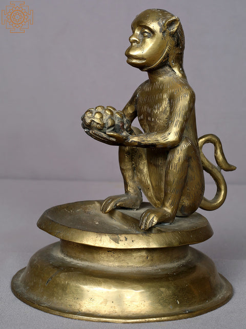 9" Brass Set Of Three Monkeys From Nepal
