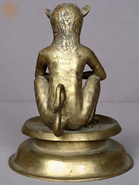 9" Brass Set Of Three Monkeys From Nepal