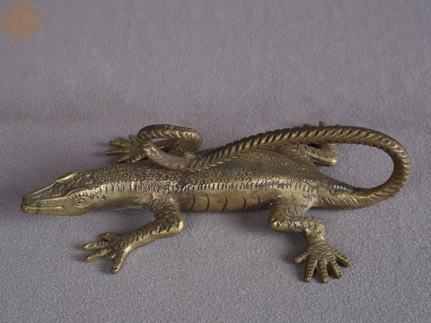 8" Brass Lizard From Nepal