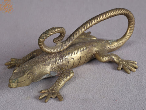 8" Brass Lizard From Nepal
