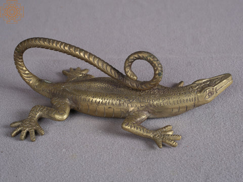 8" Brass Lizard From Nepal