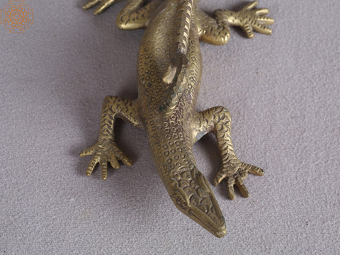 8" Brass Lizard From Nepal
