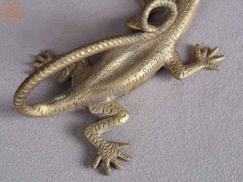8" Brass Lizard From Nepal
