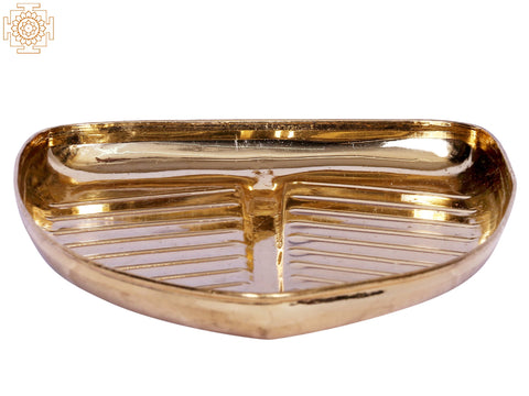 8" Brass Banana Leaf Design Plate