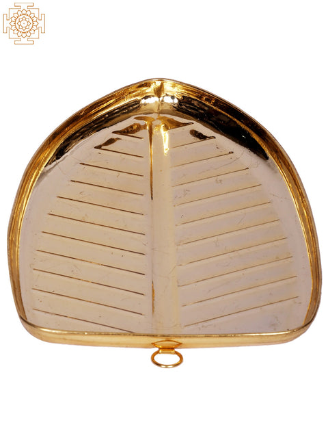 8" Brass Banana Leaf Design Plate