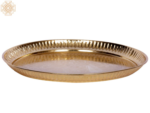 9" Brass Flower Design Plate