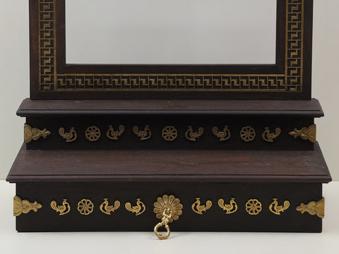 37" Large Wooden Designer Temple with Brass Dangling Ghungroos