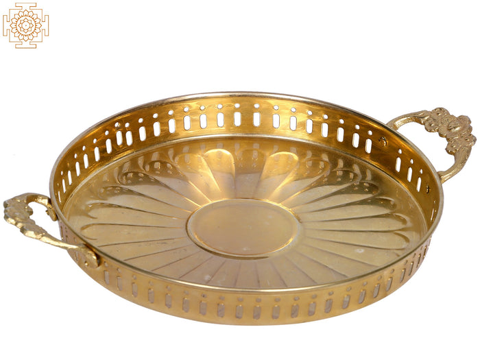 10" Brass Serving Tray for Home Entertaining