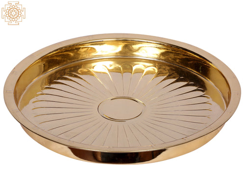 10" Brass Designer Thali Set for Pooja